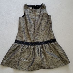 CeCe by Cynthia Steffe gold/black drop waist dress